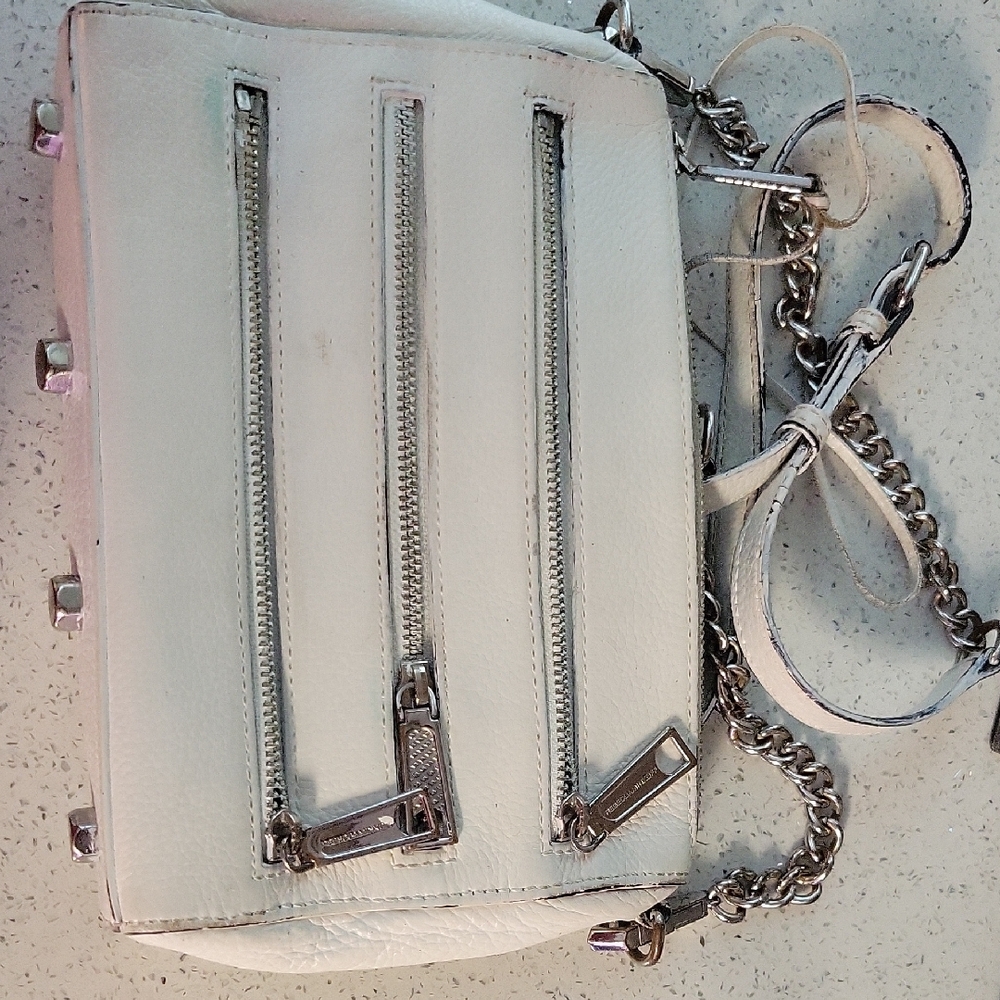 Rebecca Minkoff White Crossbody Bag with Chain Strap